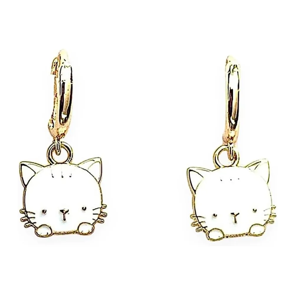 Petites Créoles Dorées Plaquées Or 14K avec Chatons Blanc ou Rose