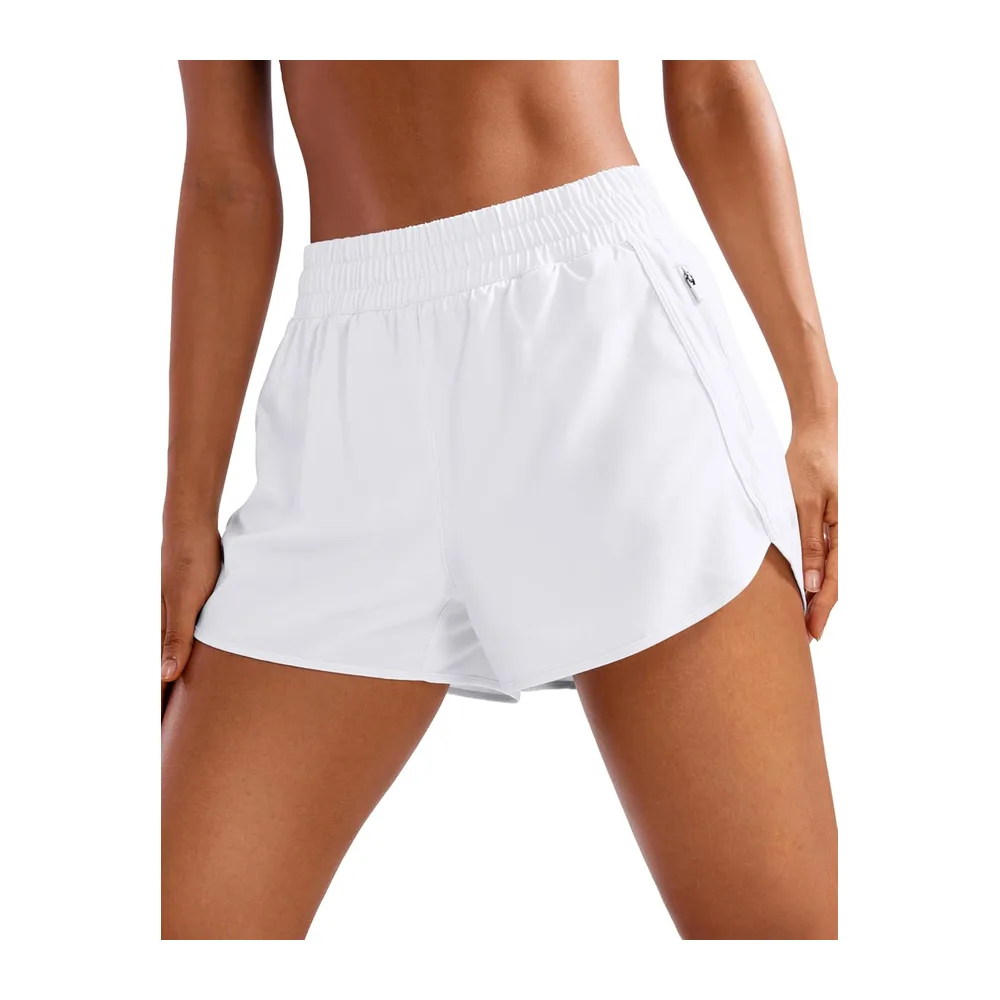 Shorts Fitness Dauphin Taille Haute — Blanc