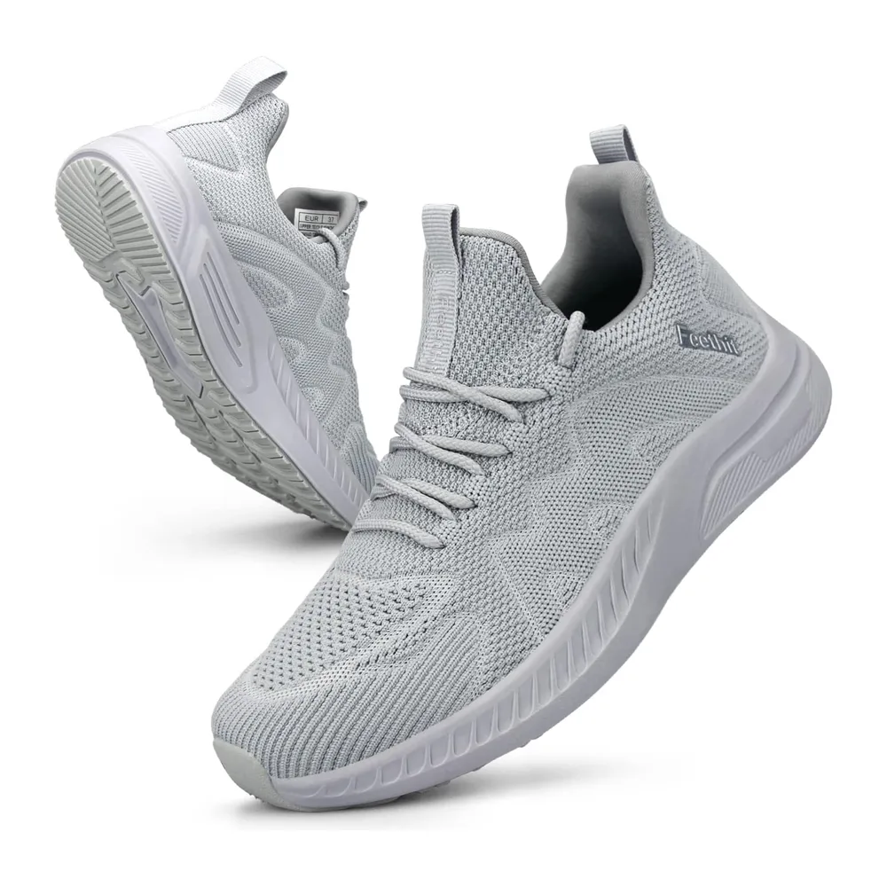 Chaussures de Sport Respirant Légère de Fitness Outdoor — Gris Clair