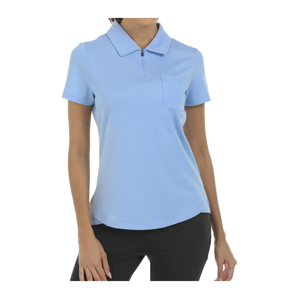 Polo Shirt de Sport à Manches Courtes Coton Polo Golf Tennis Tops — Bleu