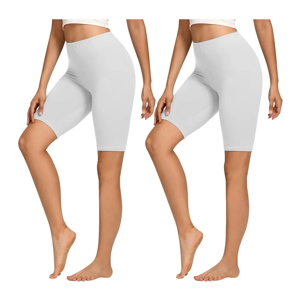 Short de Cyclisme Legging Short de Sport Taille Haute Court Short en — 2 Paquet-blanc