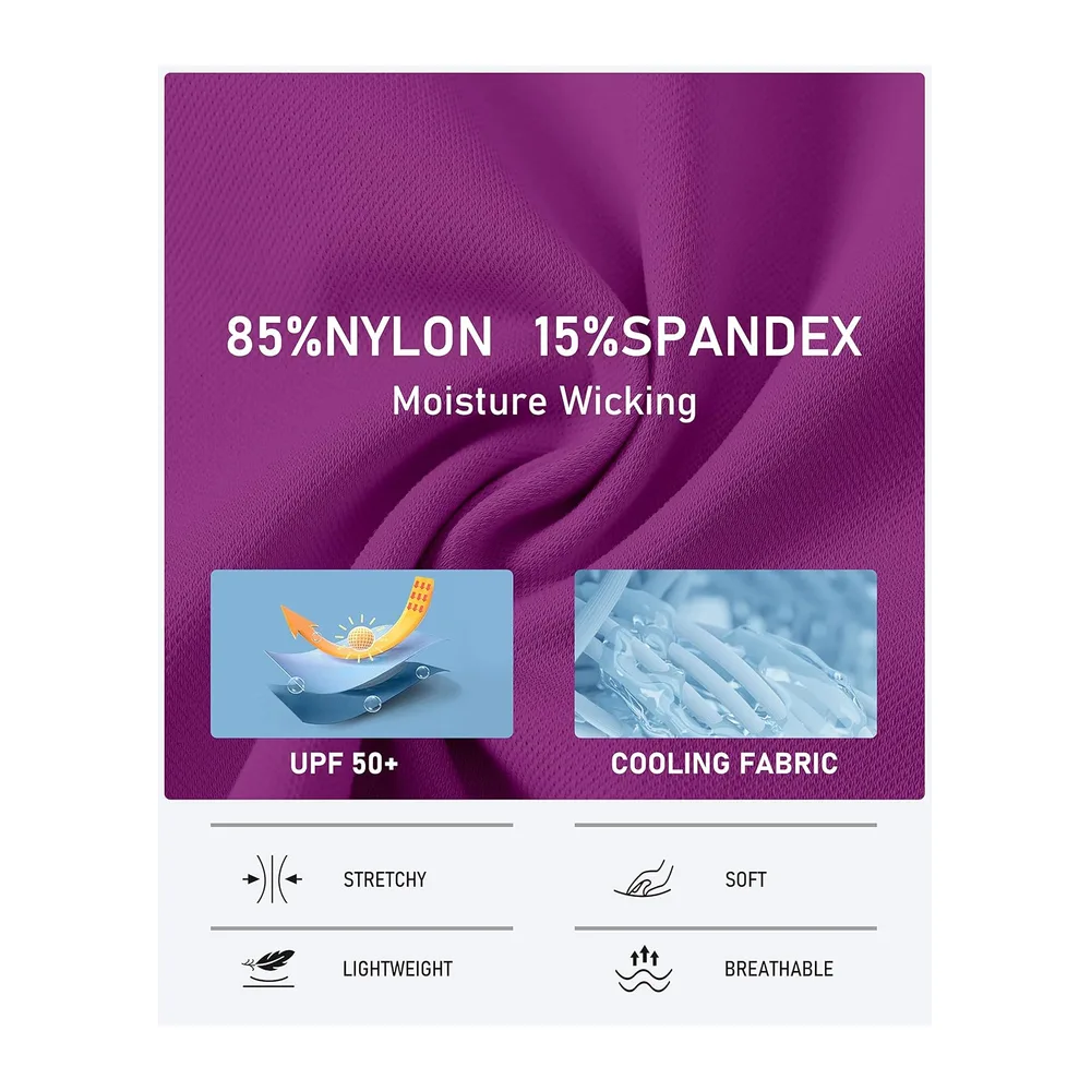 Polo sans Manches avec 1/4 Zipper d'été Sport Débardeur Golf Tennis — Violet Foncé- Mc