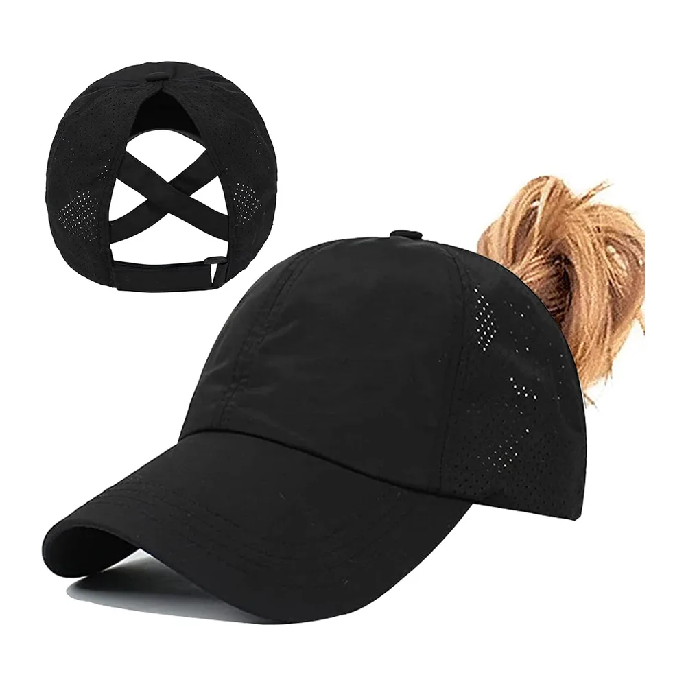 Casquette de Baseball, Queue de Cheval été Réglable Chapeau Séchage Rapide Respirante
