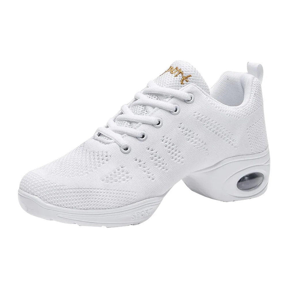 Chaussures de Jazz à Lacets Baskets de Danse Semelles Divisées Moderne Dance — Blanc 727