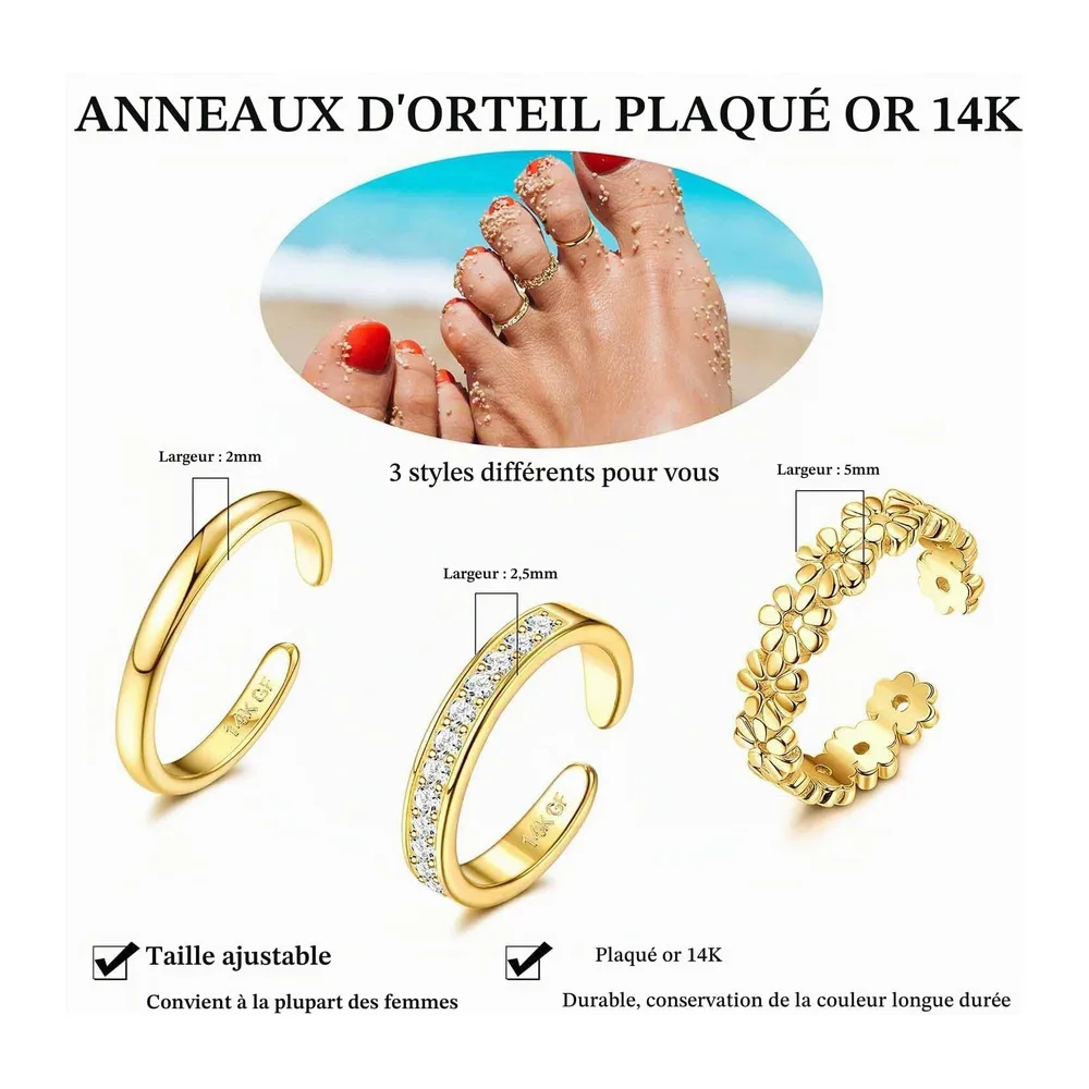 Bague Orteil Acier Inoxydable Bague de Pied