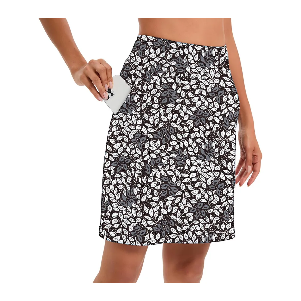 Jupe avec short intégré, longueur genou, taille haute, pour le sport — Feuille Blanche