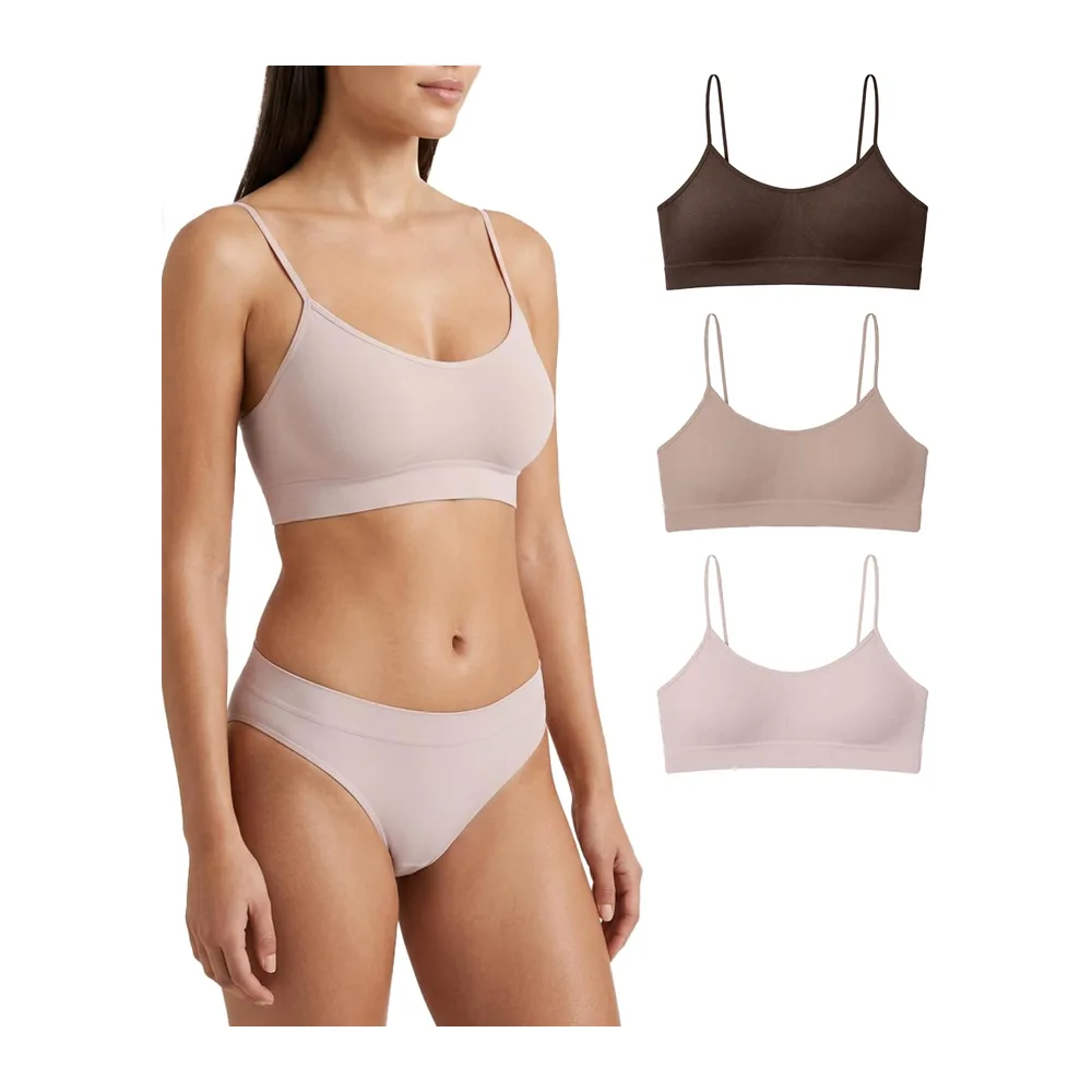 Soutien Gorge sans Armature Épaules Étroites — Cioccolat Poudre Naturel