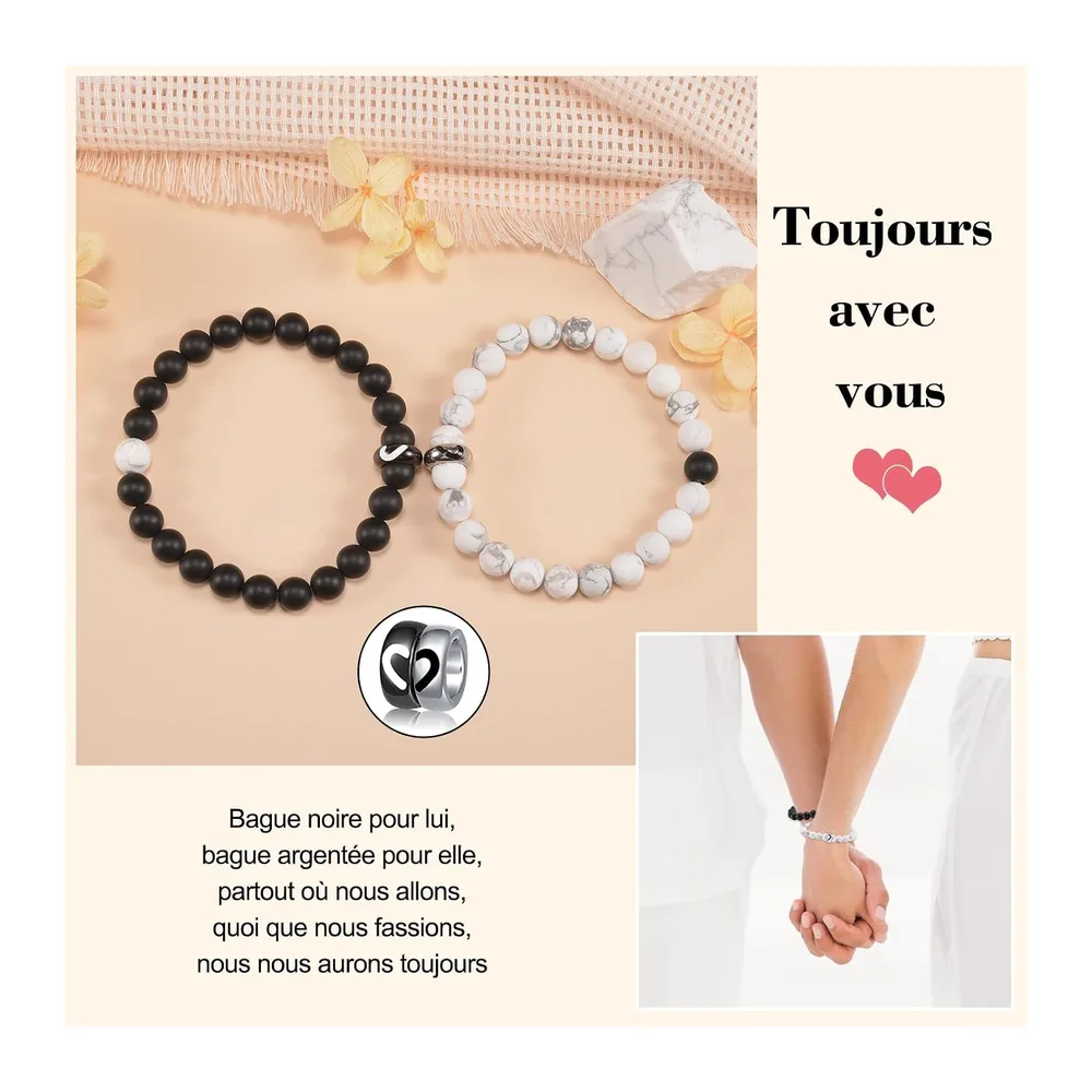 Cadeau Couple, Bracelet Couple, Cadeau Saint Valentin