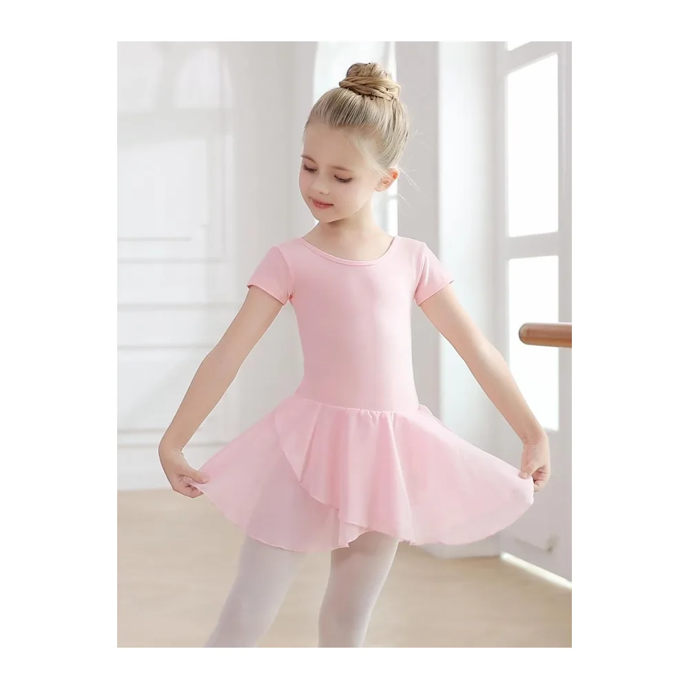 Tanzdunsje Girls' Ballet Dress with Tutu Skirt, Leotard Dance Girls Tutu Dance — Rose