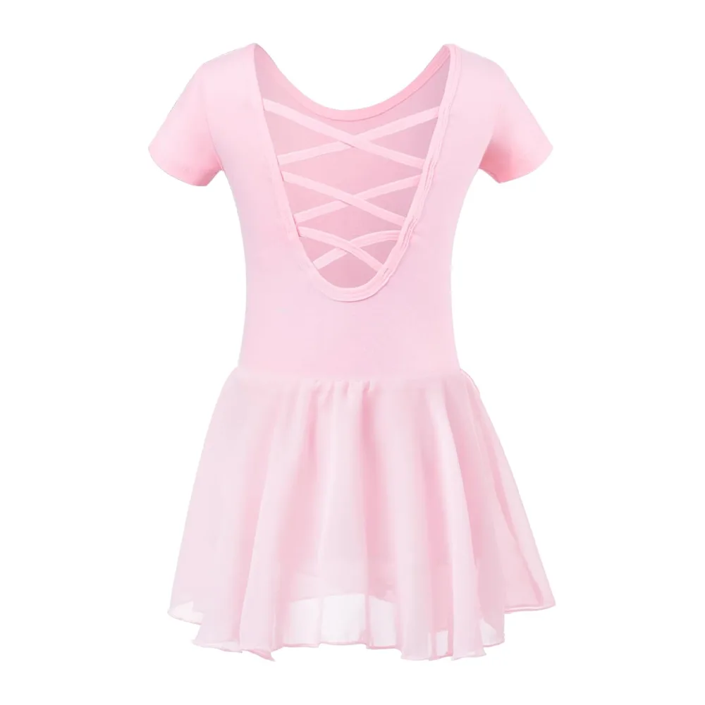 Tanzdunsje Girls' Ballet Dress with Tutu Skirt, Leotard Dance Girls Tutu Dance — Rose