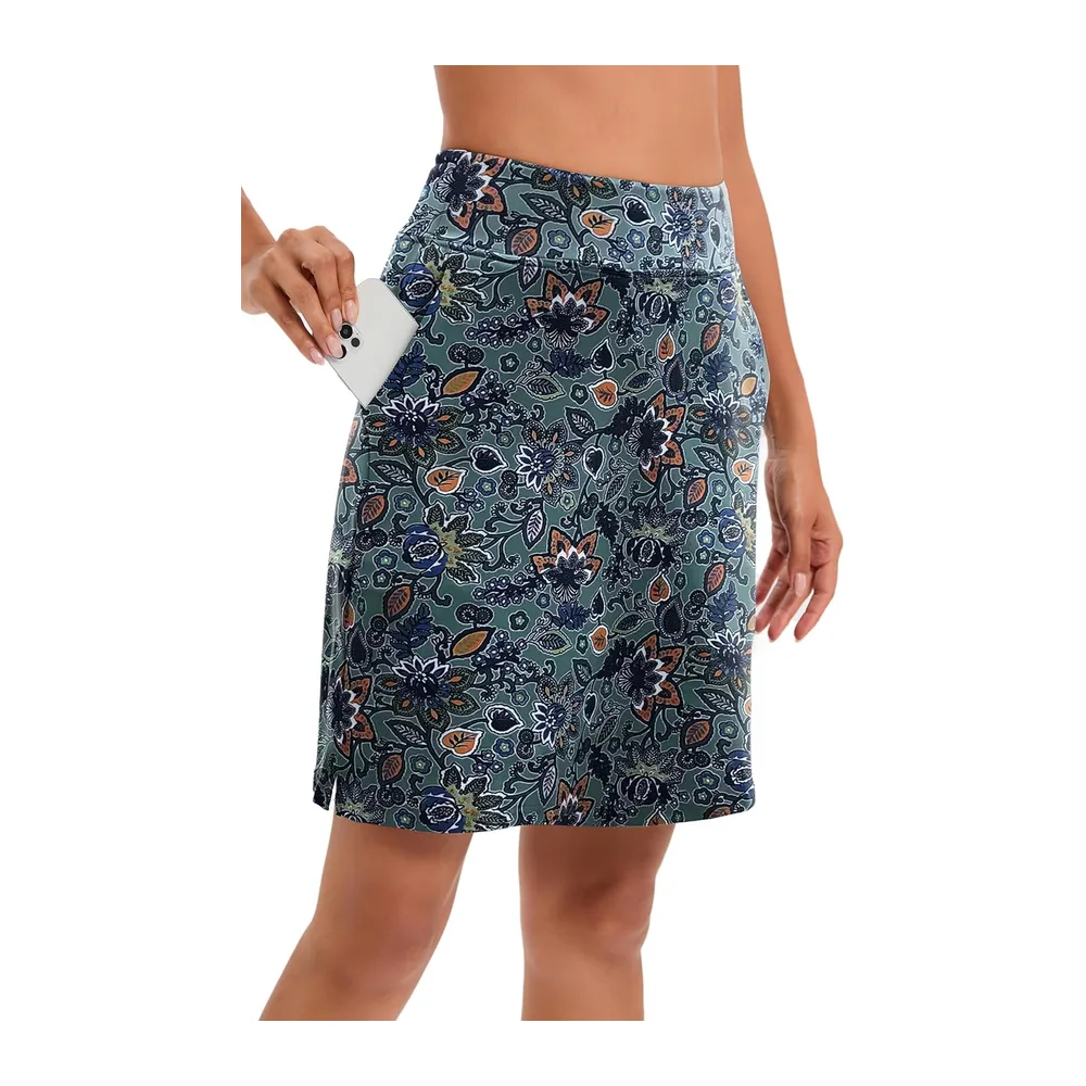 Jupe avec short intégré, longueur genou, taille haute, pour le sport, le — Gypsophile