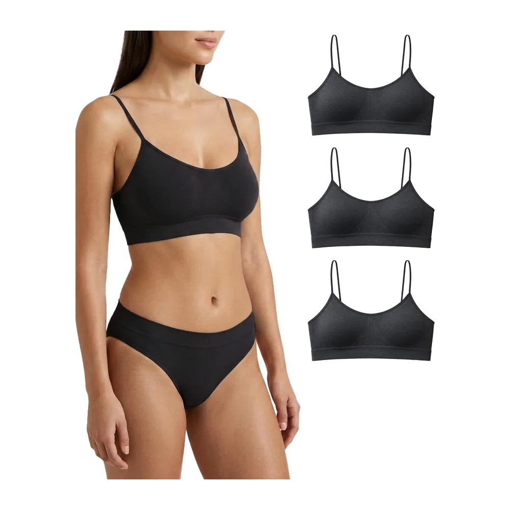 Soutien Gorge sans Armature Épaules Étroites — Noir Noir Noir