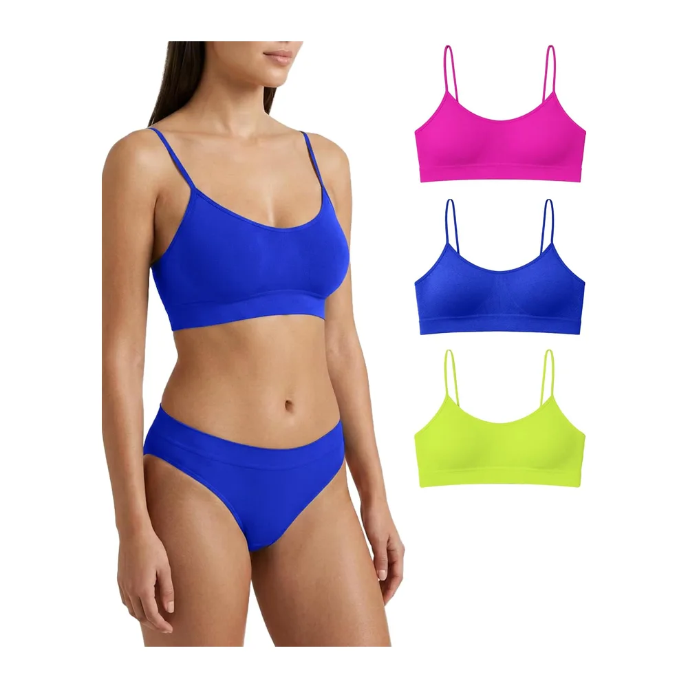 Soutien Gorge sans Armature Épaules Étroites — Fucsia Jaune Pacific