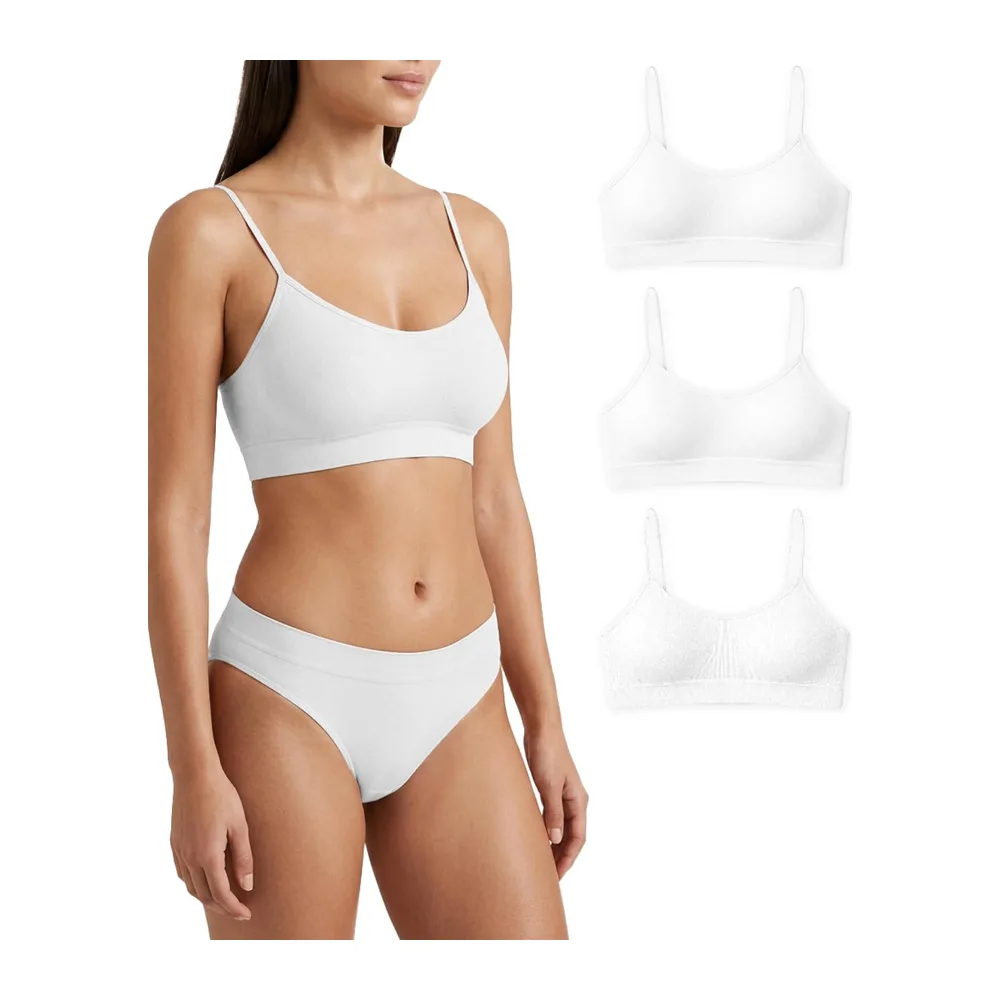 Soutien Gorge sans Armature Épaules Étroites — Blanc Blanc Blanc