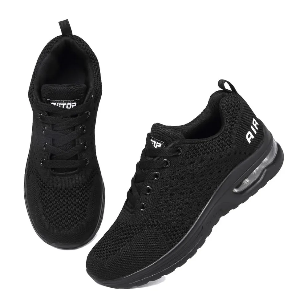 Basket Chaussures de Running Sneakers Basket de Marche à Coussin d'air Respirant — Noir