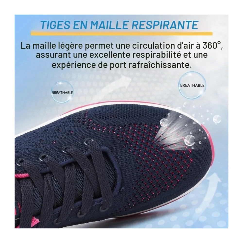 Basket Chaussures de Running Sneakers Basket de Marche à Coussin d'air Respirant — Bleu