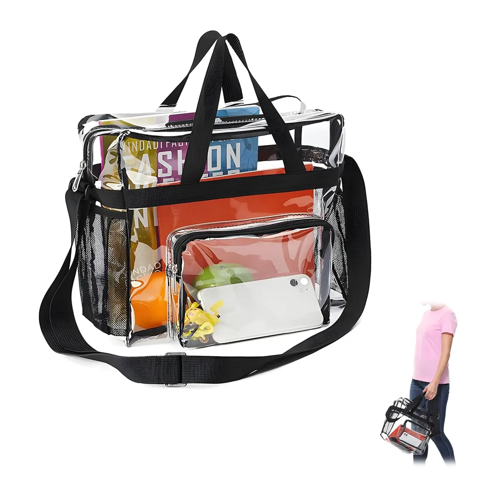 EXIN DEHCEN Transparent PVC Bag, Transparent Tote Bags