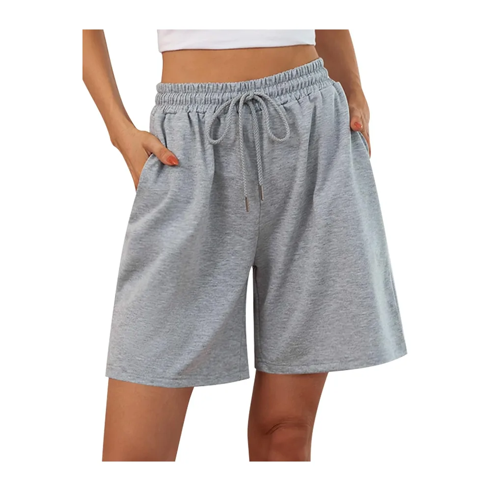 Short Sport Short de Sport Pantalon de Jogging Court Taille Haute Short de — B-gris