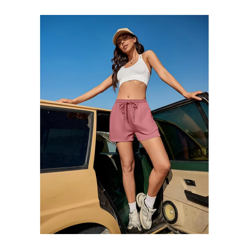 Sports Shorts Casual Pants with Pockets Short Summer Breathable and Comfortable — Rouge