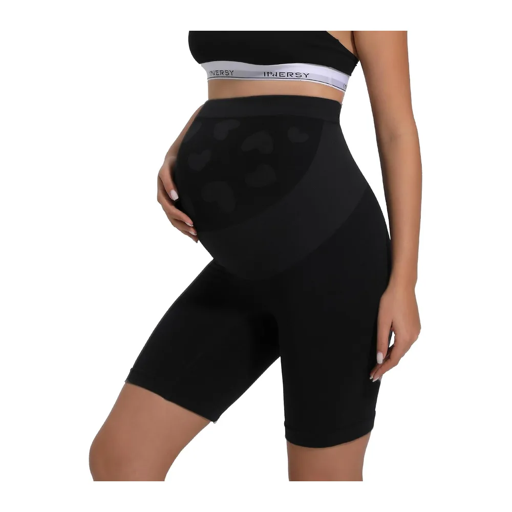 Culotte Grossesse Taille Haute Shorty Maternité Anti Frottement — Noir
