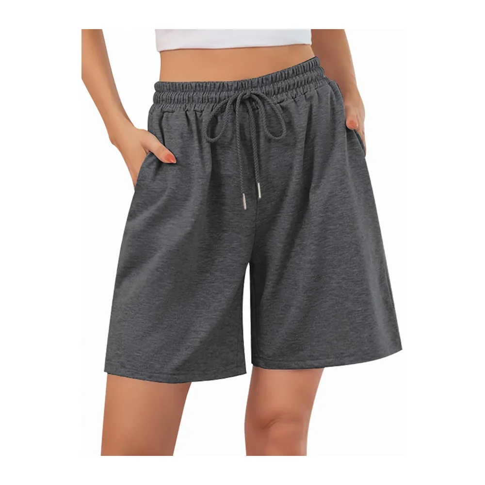 Short Sport Short de Sport Pantalon de Jogging Court Taille Haute Short de — Noir Foncé