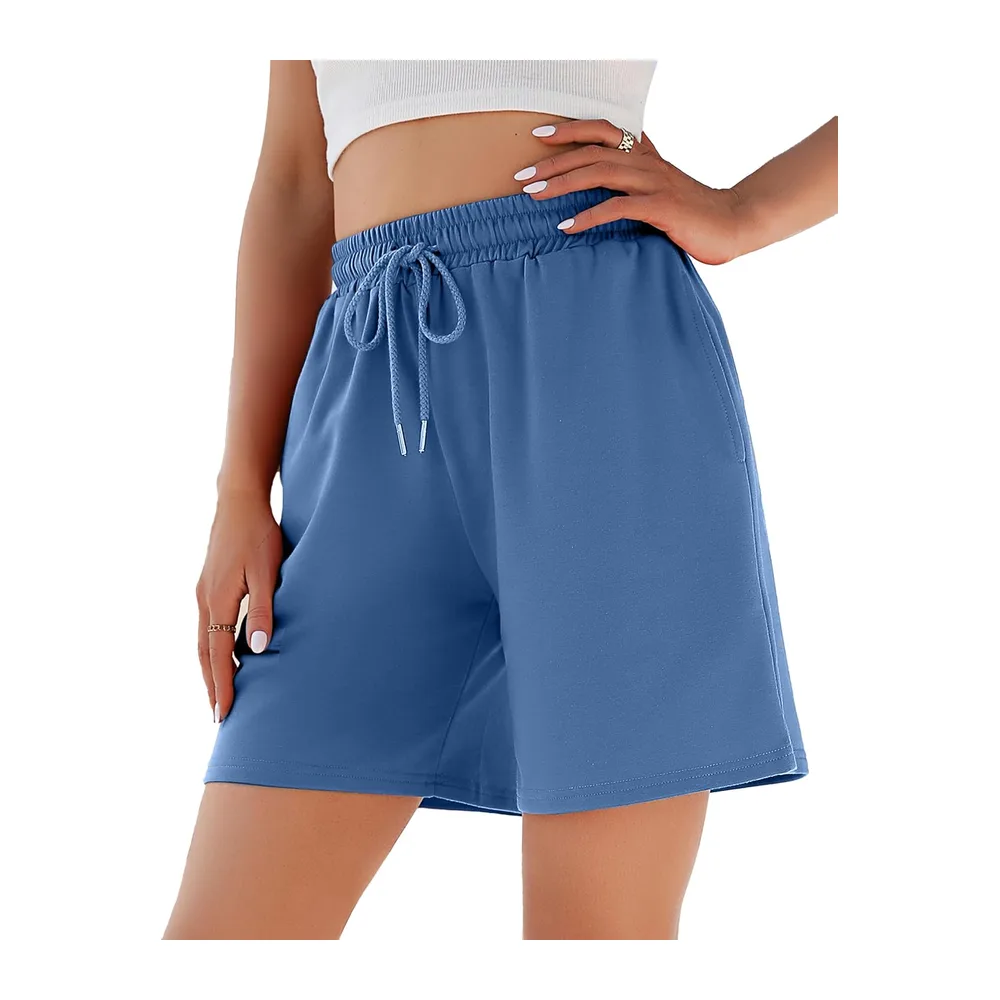 Short Sport Short de Sport Pantalon de Jogging Court Taille Haute Short de — Bleu Ciel