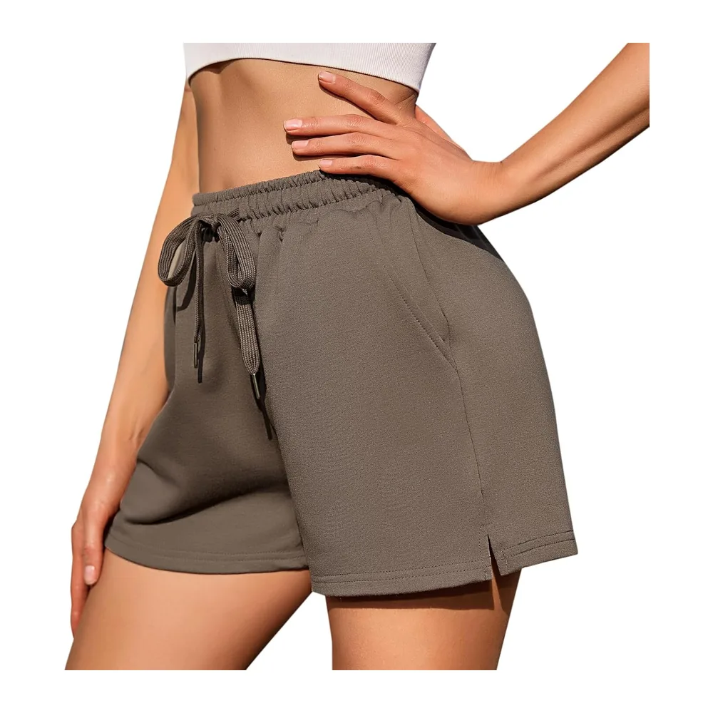 Sports Shorts Casual Pants with Pockets Short Summer Breathable and Comfortable — Kaki
