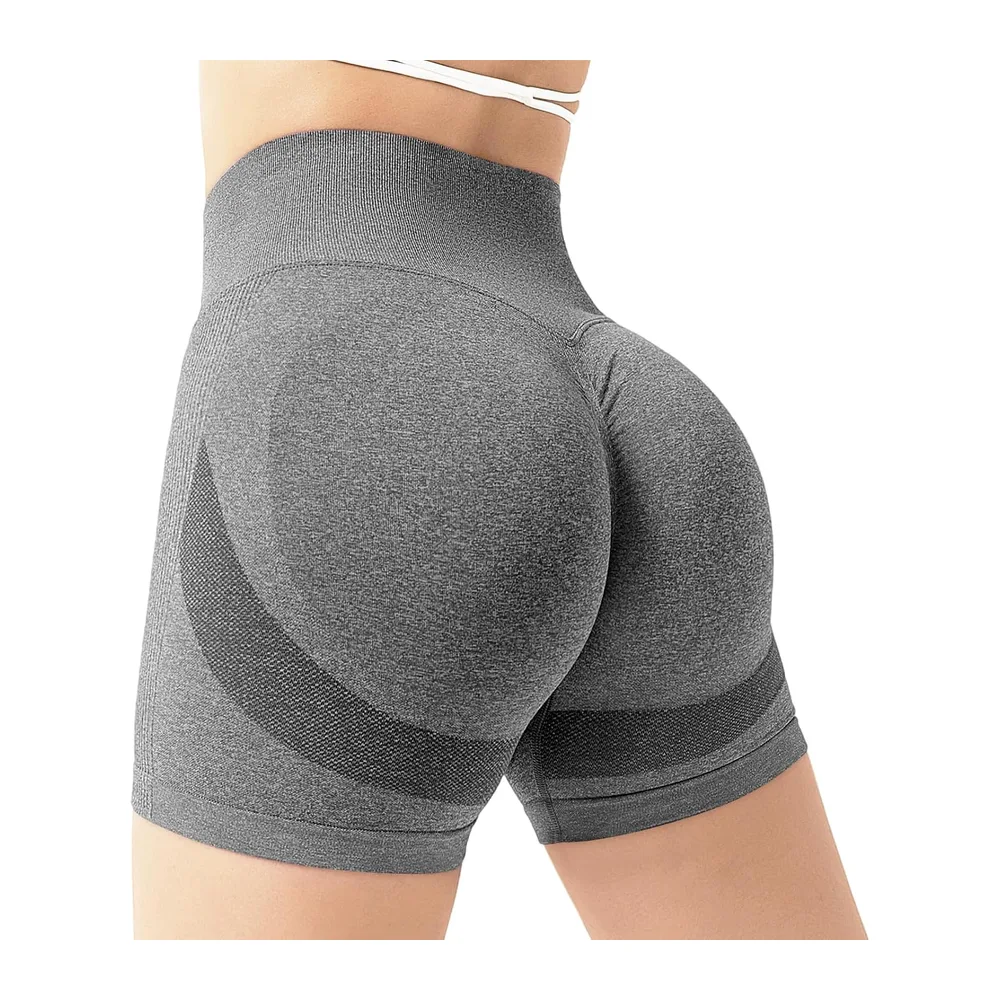 Sports Shorts Push Up Scrunch Butt Leggings Short High Waist Opaque Shorts — Gris Foncé