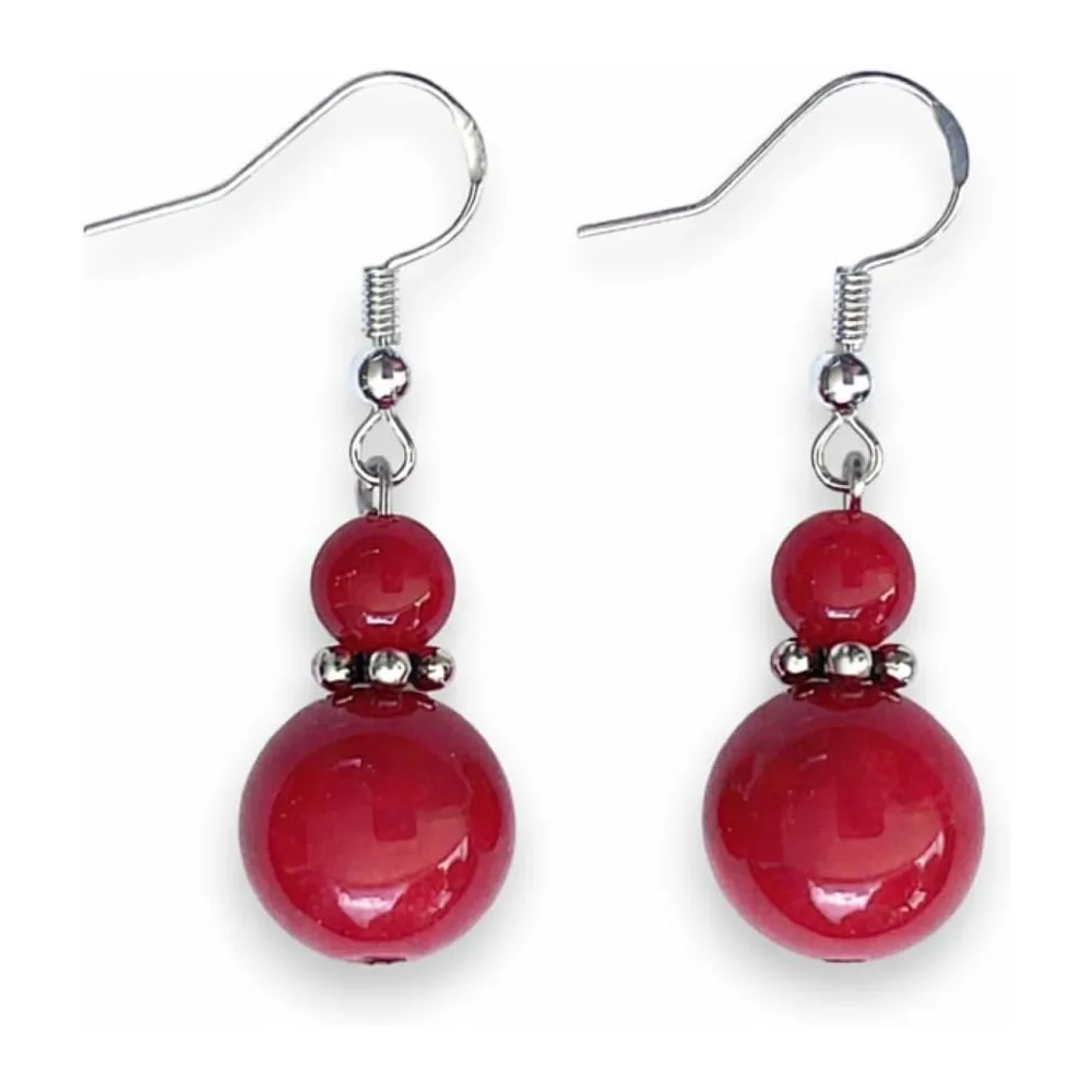 Boucles d’Oreilles Argent 925 avec Jade Coloré