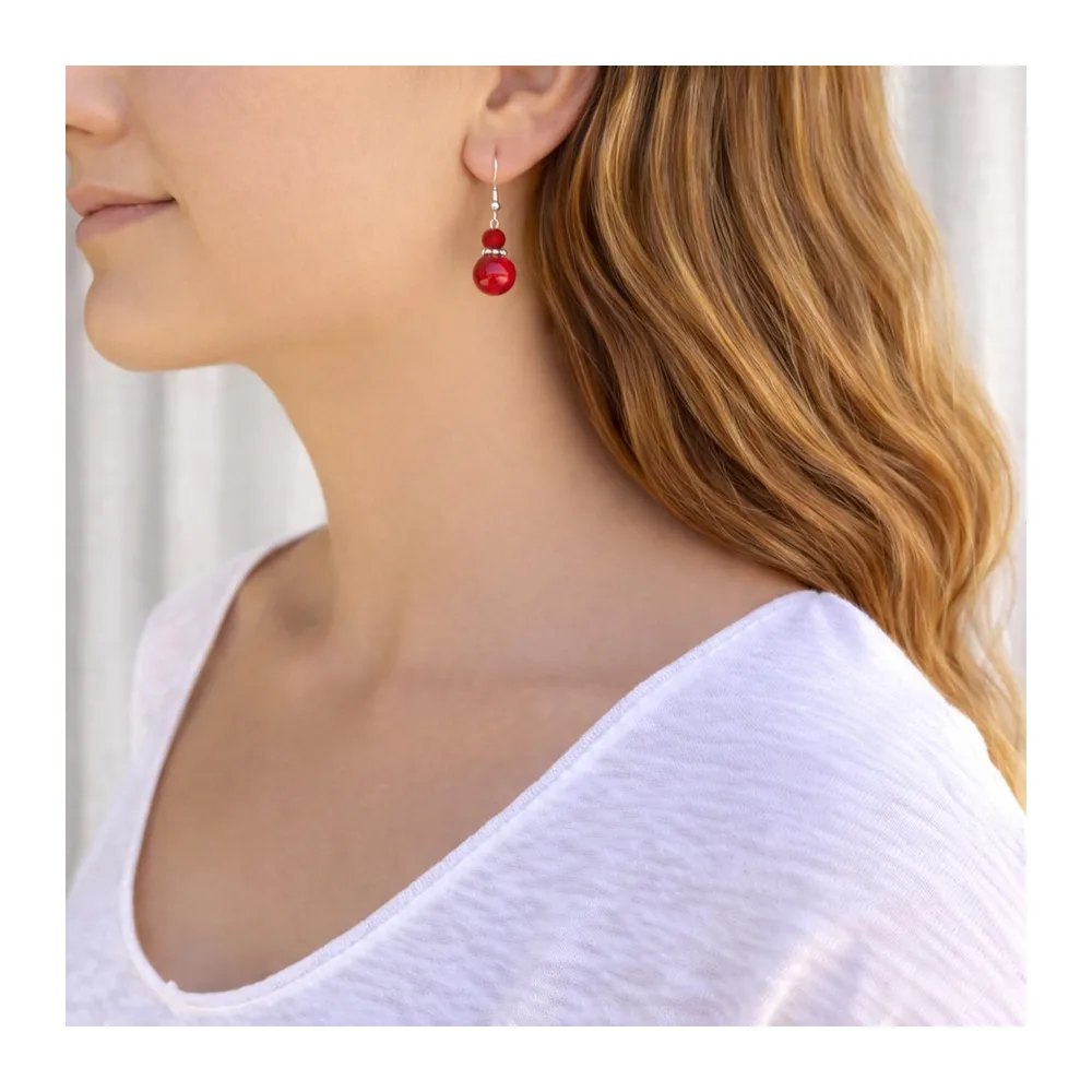 Boucles d’Oreilles Argent 925 avec Jade Coloré