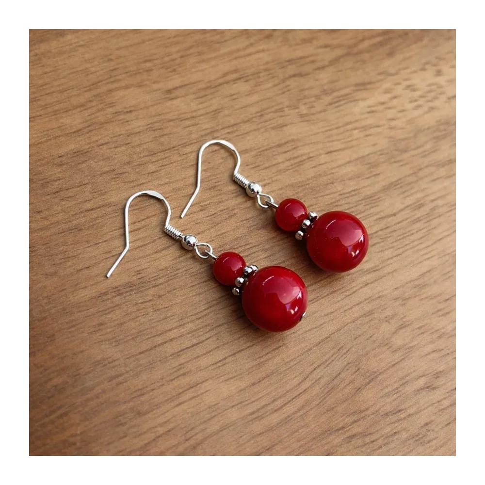 Boucles d’Oreilles Argent 925 avec Jade Coloré