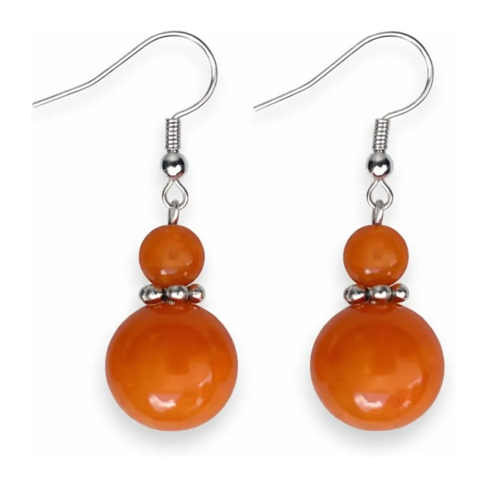 Boucles d’Oreilles Argent 925 avec Jade Coloré