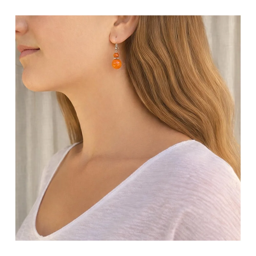 Boucles d’Oreilles Argent 925 avec Jade Coloré