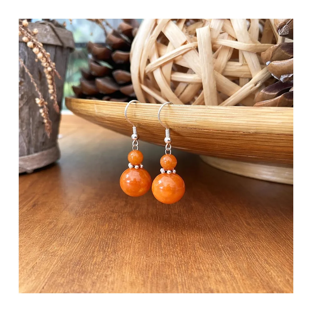 Boucles d’Oreilles Argent 925 avec Jade Coloré