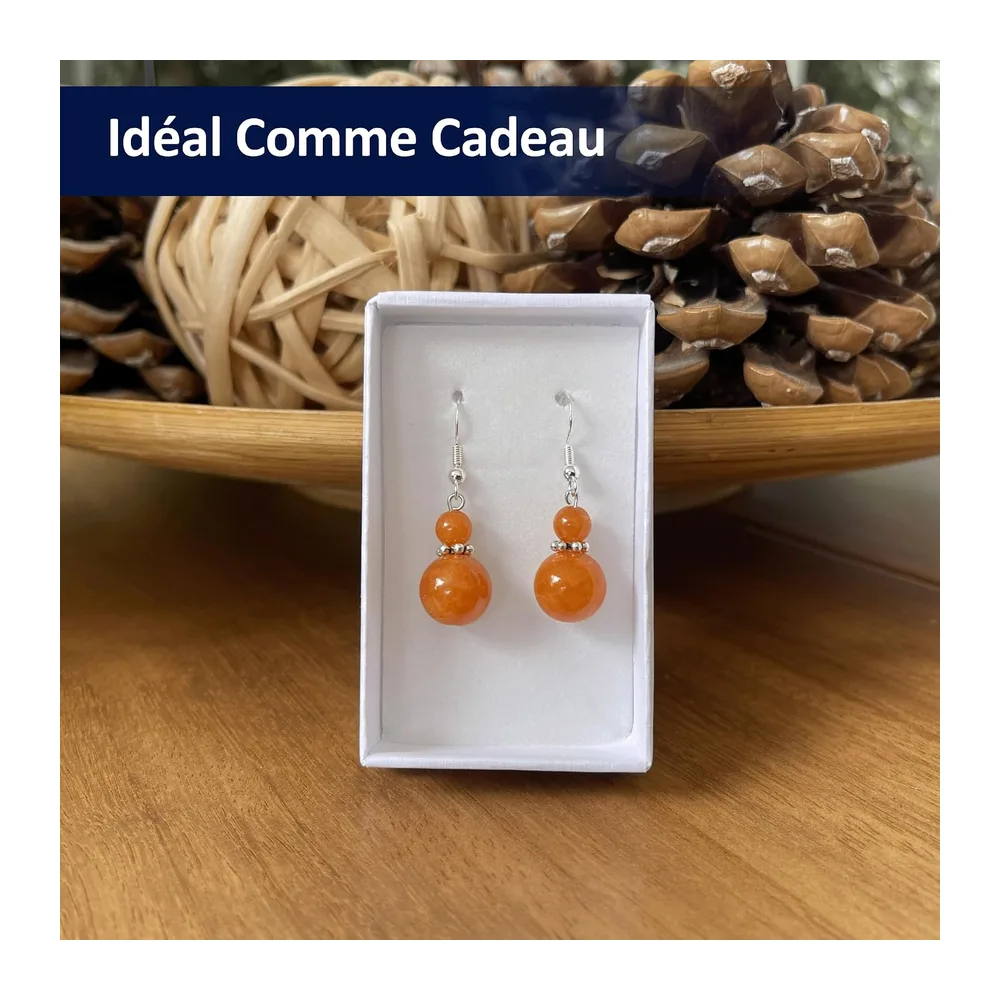 Boucles d’Oreilles Argent 925 avec Jade Coloré