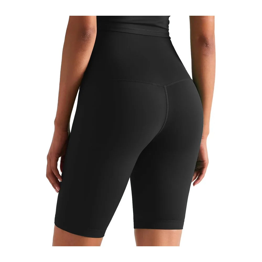 Sports Shorts High Waist Cycling Leggings Anti Friction Thigh Shorts Running Knee — Noir