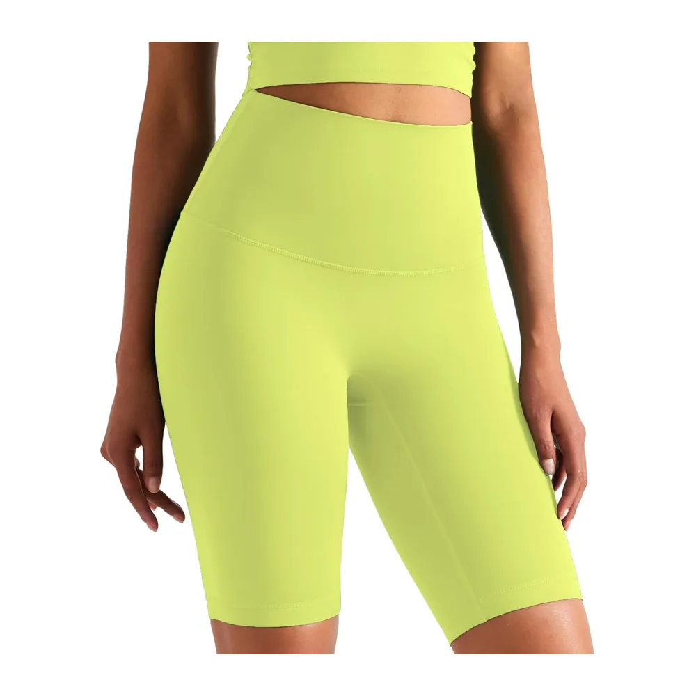 Sports Shorts High Waist Cycling Leggings Anti Friction Thigh Shorts — Vert Citron