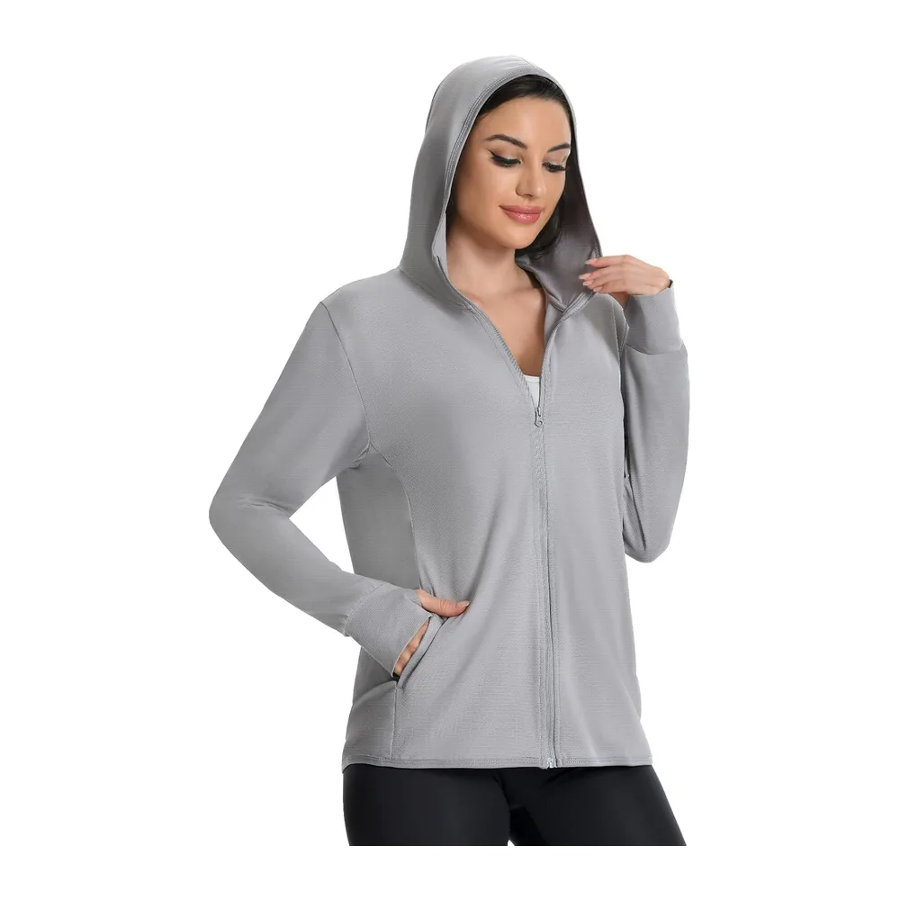 Veste Anti UV, Légère Sun Hoodie, Protection Solaire UPF50+ — Gris