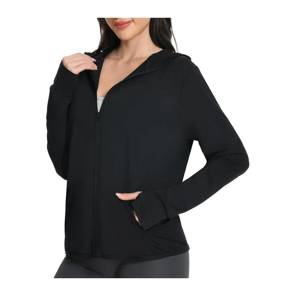 Veste Anti UV, Légère Sun Hoodie, Protection Solaire UPF50+ — Noir