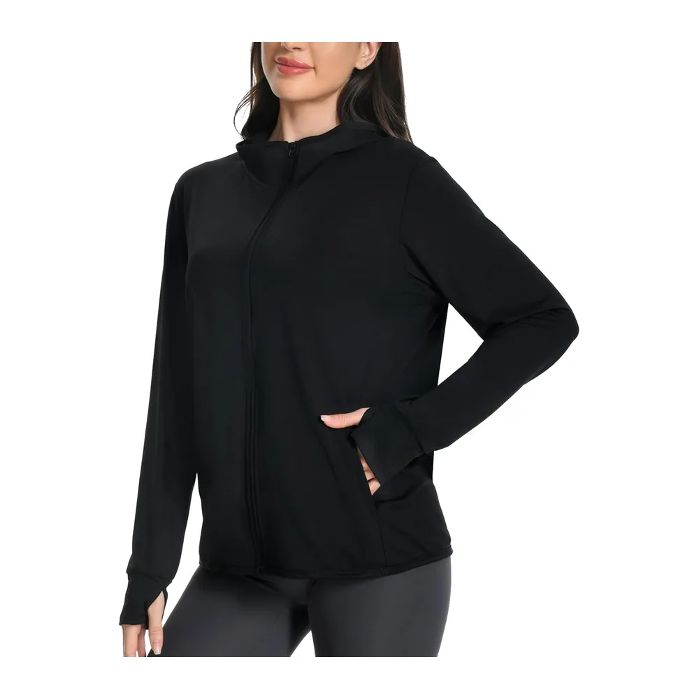 Veste Anti UV, Légère Sun Hoodie, Protection Solaire UPF50+ — Noir