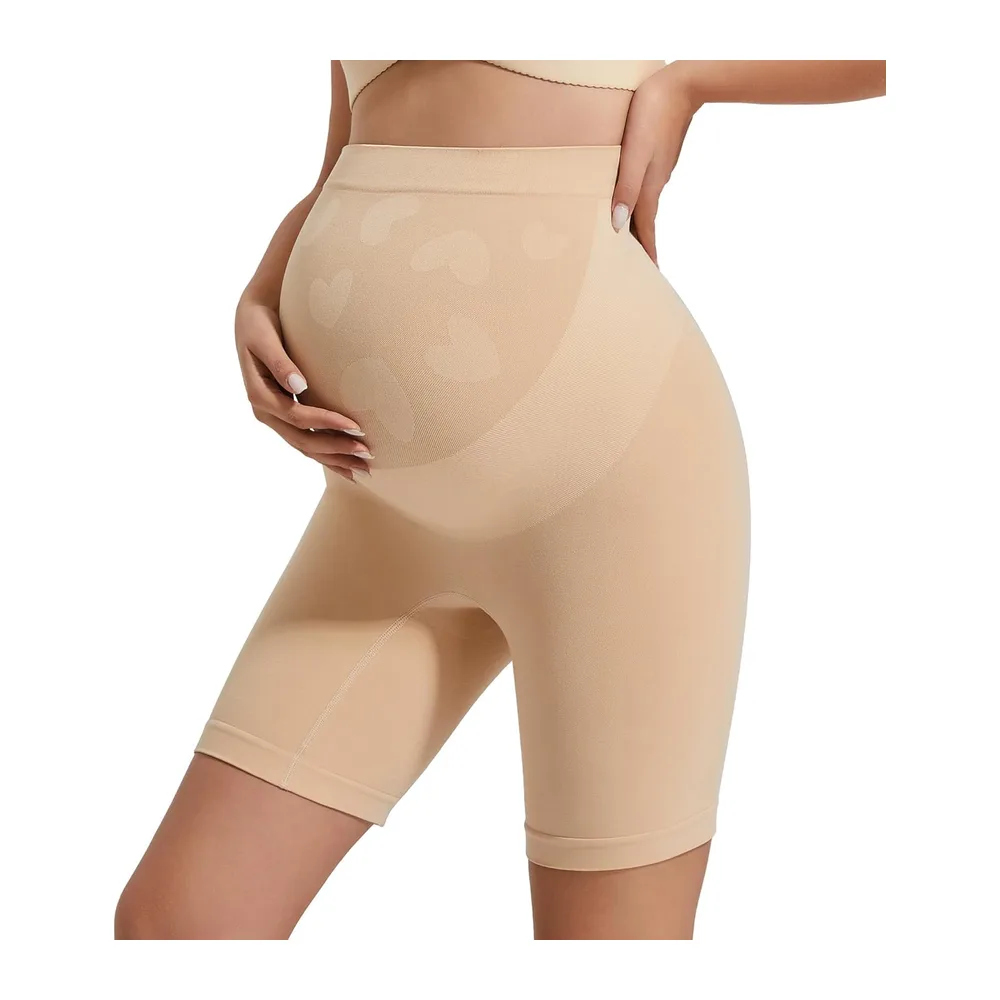 Culotte Grossesse Taille Haute Shorty Maternité Anti Frottement — Beige