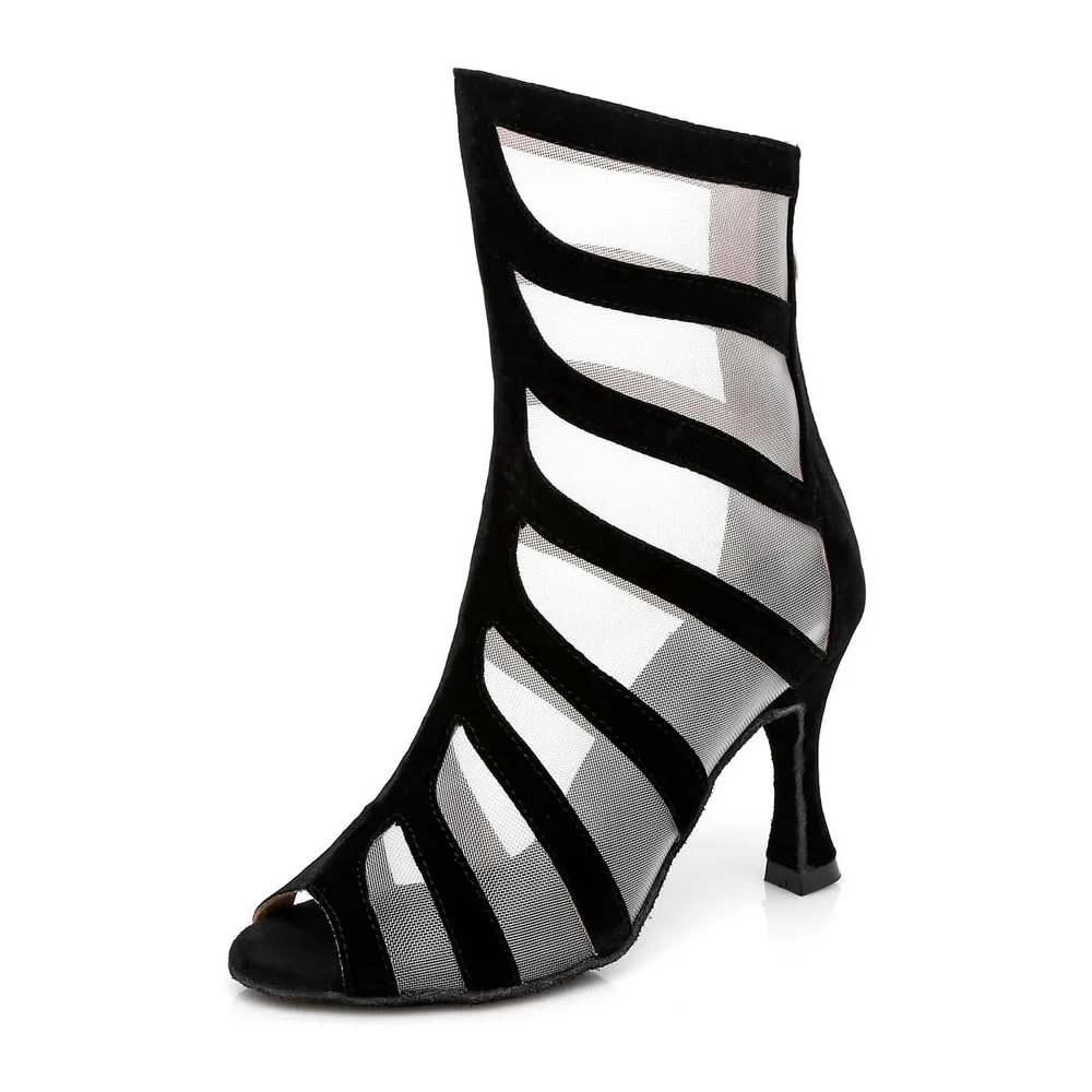 Summer Party Prom Formal Sandals Open Toe Dance Ankle Boots — L368 Noir 9cm Talon