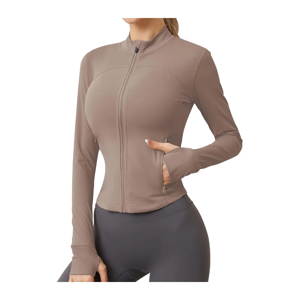 Sports top with zip, two side pockets, breathable, sports top, workout top — Haiyueyan