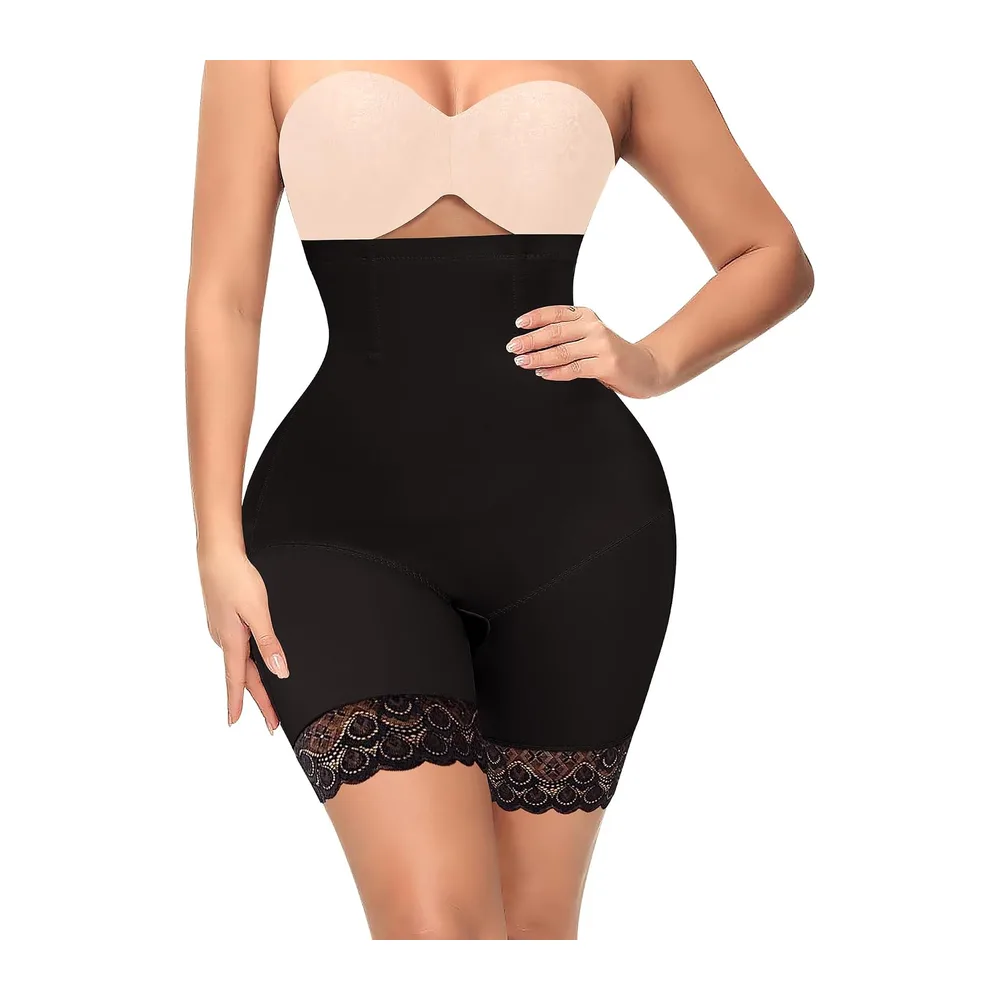 Panties Flat Stomach Invisible Shorts High Waist Slimming Panties Shapewear Panty — Noir