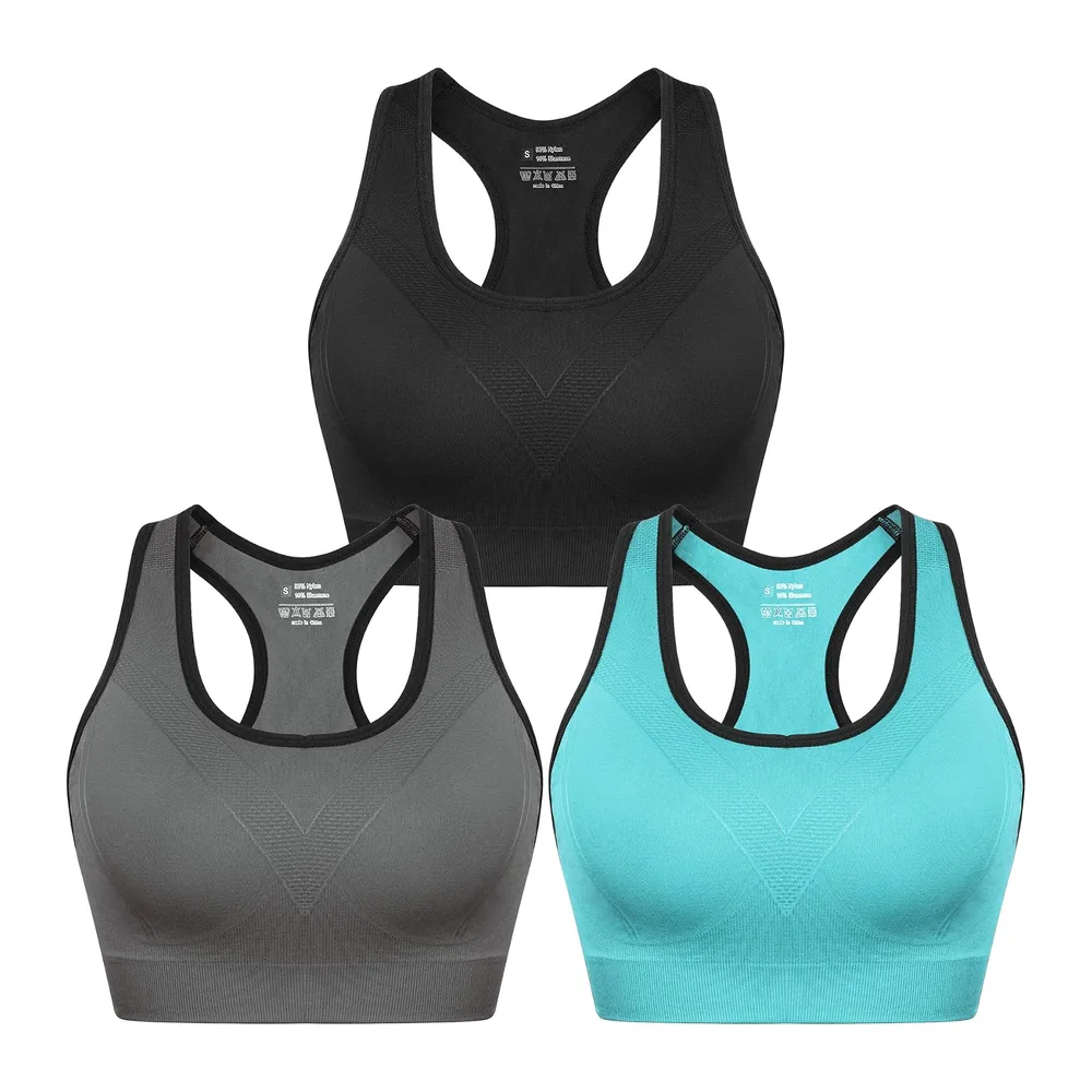 Amb00319 Soutien-Gorge de Sport — 341-noir+gris+bleu