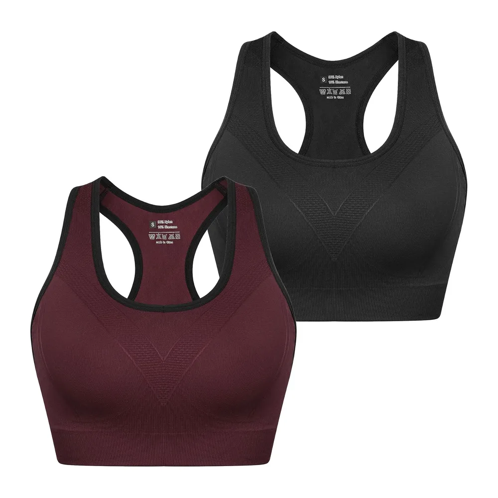 Amb00319 Soutien-Gorge de Sport — 341-noir+rouge