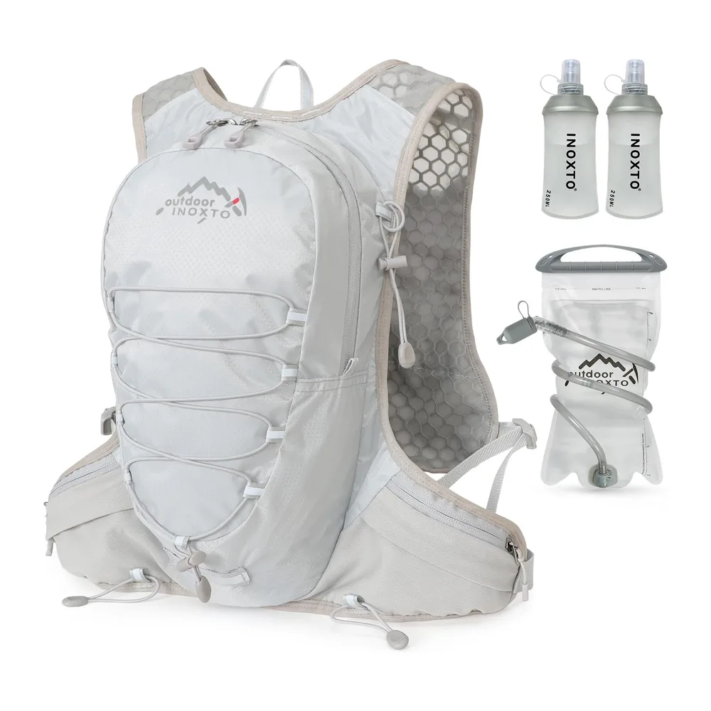 INOXTO Sac d'hydratation léger 5L,adapté à la randonnée en — Gris Sac à eau de 1,5 L