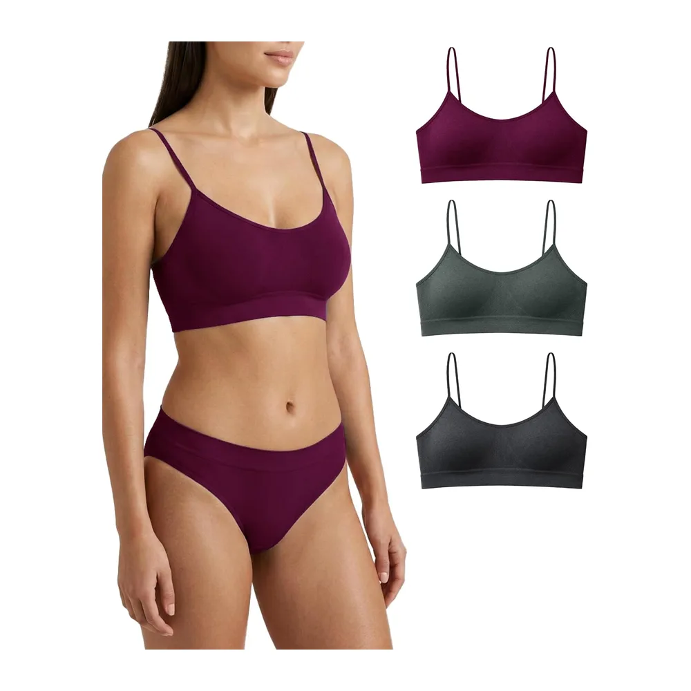 Soutien Gorge sans Armature Épaules Étroites — Prunes Vert Noir