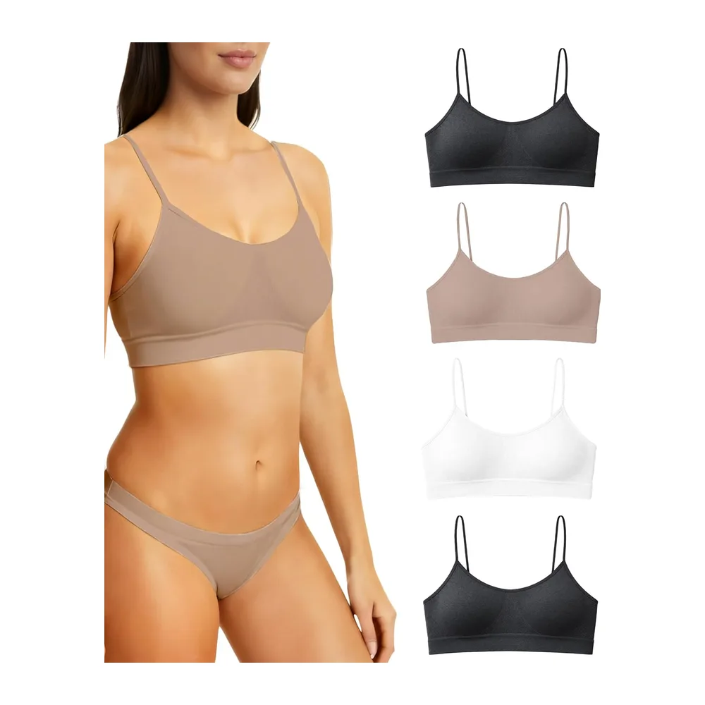 Soutien Gorge sans Armature Épaules Étroites — Blanc Noir Naturel