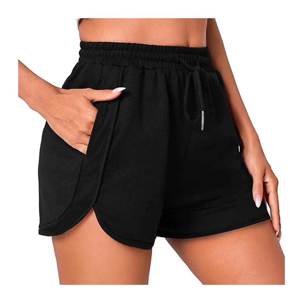 Short Short de Sport Été Fente latérale — Noir
